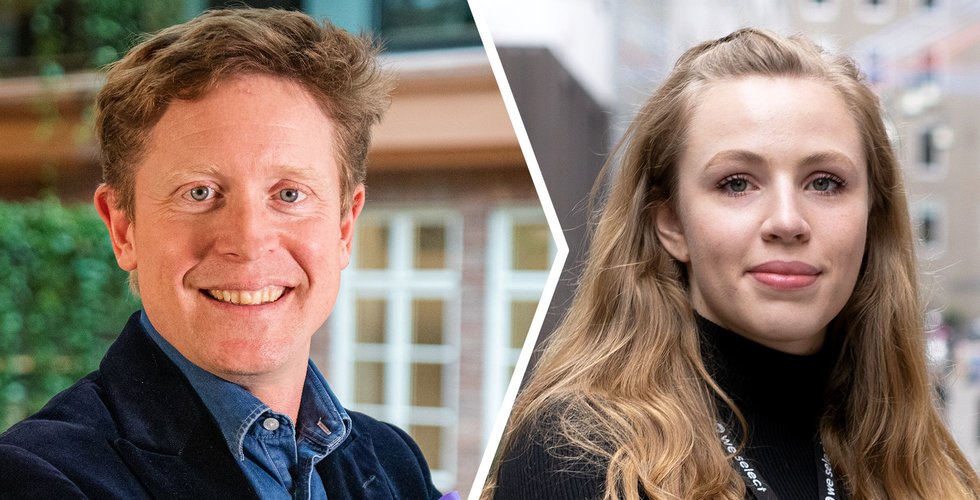 Carl-Johan Hamilton är styrelseledamot för branschorganisationen Techsverige och Amy Dyvelcrona, marknadschef på rekryteringsbolaget We Select. Foto: Press/Montage.