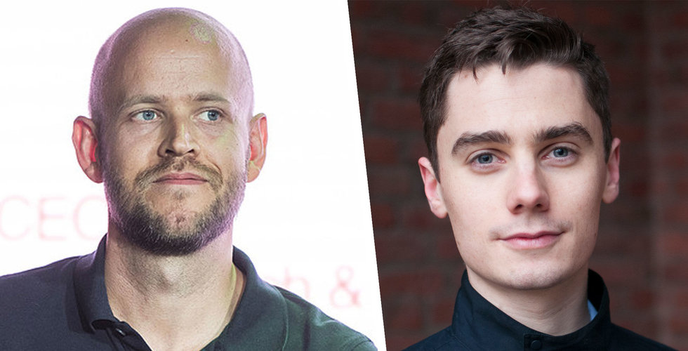 Spotifygrundaren Daniel Ek och techprofilen Hjalmar Nilsonne. Foto: Press/Montage