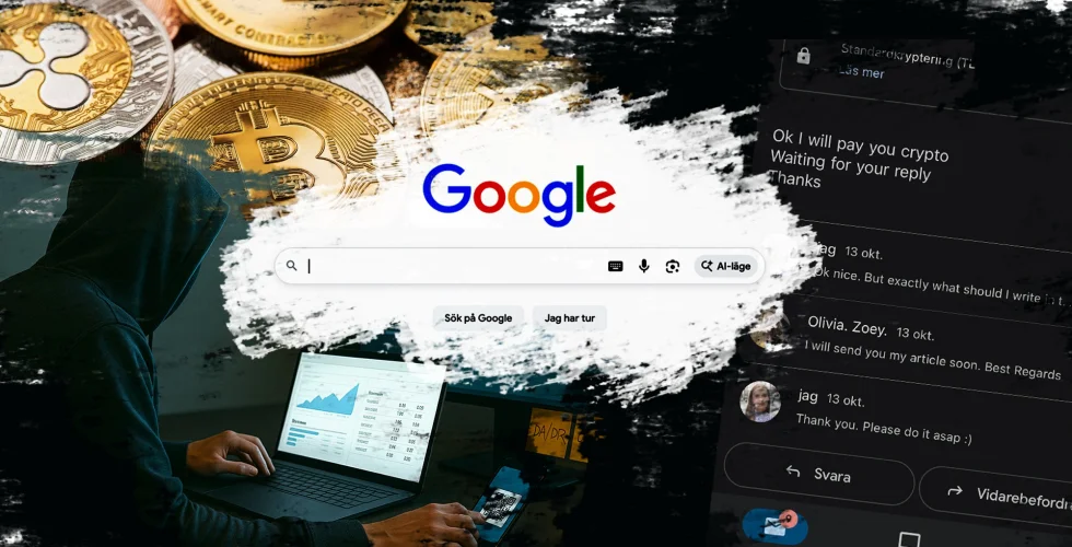 GRANSKNING: Googles mörka baksida – bedragare köper länkar med bitcoin: “Penningtvätt”