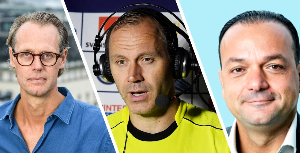 Jonas Eriksson, Shervin Razani och Jacob de Geer från Draknästet står bakom Ultimate Football – ska lösa planbristen