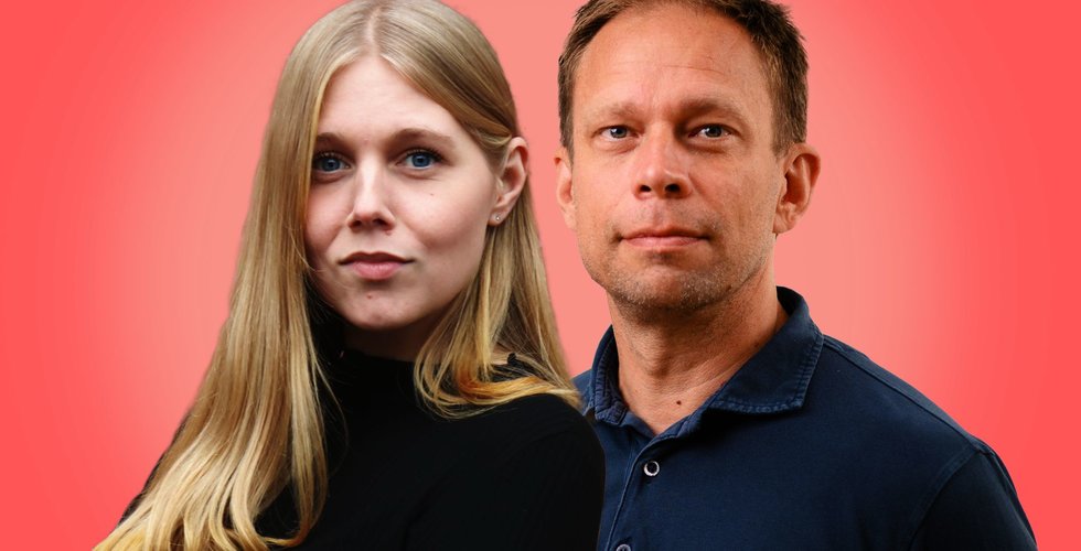 Åsa Johansson och Martin Hävner, reportrar på Breakit. Foto: Press/Montage