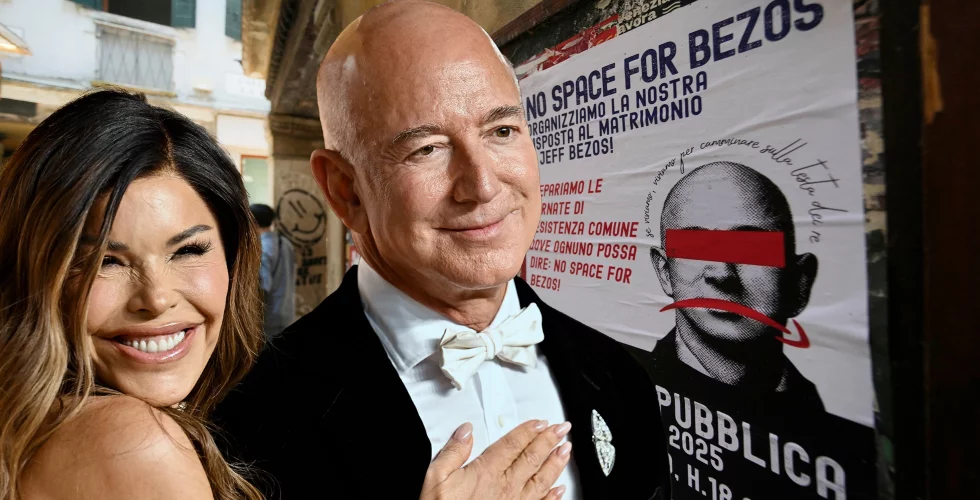 Jeff Bezos bröllopsfirande flyttas efter protester