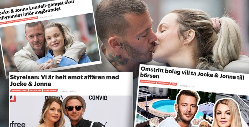 Jocke och Jonna Lundell – alla turer om parets sikte på börsen. Foto: Faksimil/TT