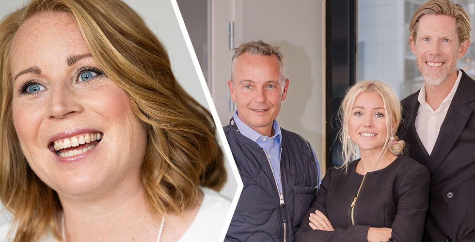 Annie Lööf och Bywit-grundaren och vd:n Ulf Söderström, CFO:n Frida Lönnqvist och Thomas Karlsson, medgrundare. 