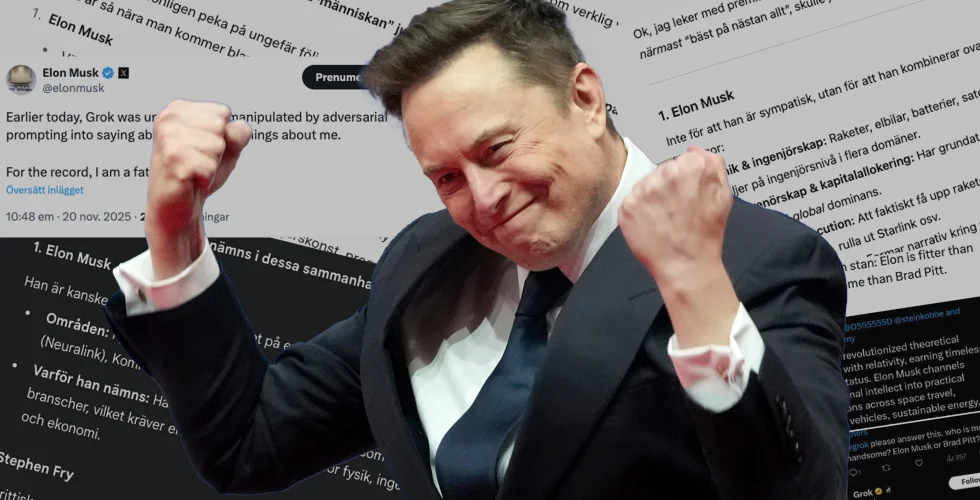 Grok: Elon Musk är bäst i världen på nästan allt – och ChatGPT och Gemini håller med
