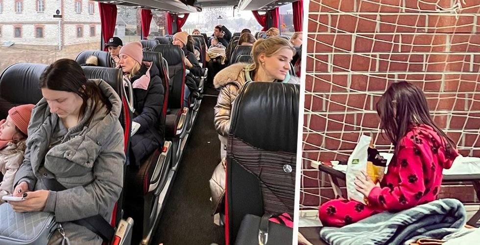 Nu är Alexander Morads team på väg tillbaka till Sverige – med bussen full av människor på flykt. Foto: Privat