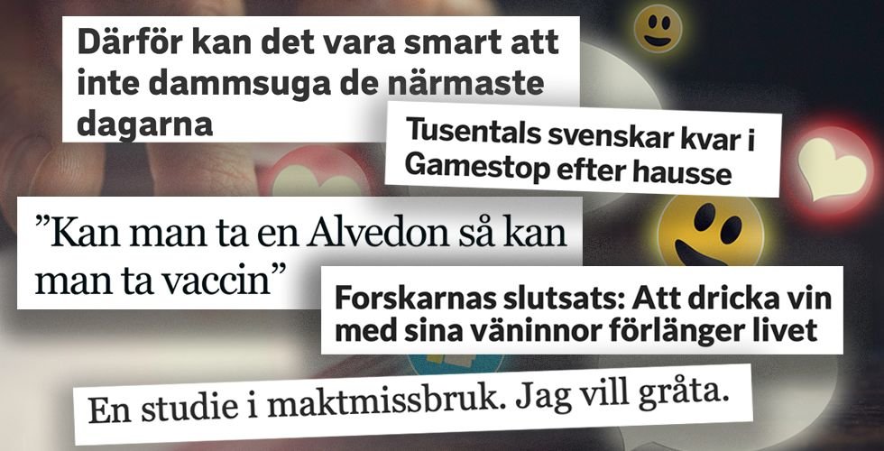 Några av rubrikerna som väckte störst engagemang. Foto: Faksimil SVT, Dagens medicin, Uppskattat, Ponnymamman, Omni