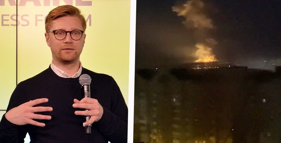 Svenska tech-vd:n på plats i Ukraina – såg rökmoln från morgonmötet: "Det smällde"