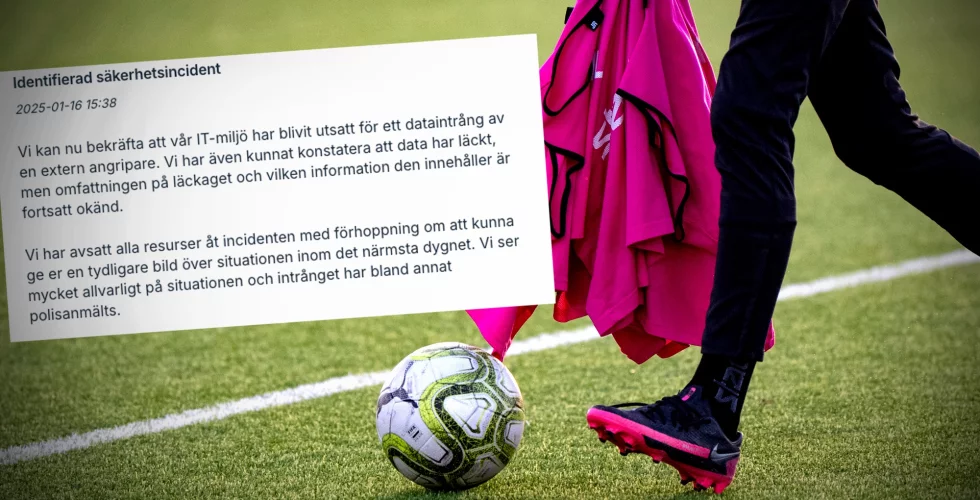 Sportadmin hackad – uppgifter har läckt ut: “Allvarligt”