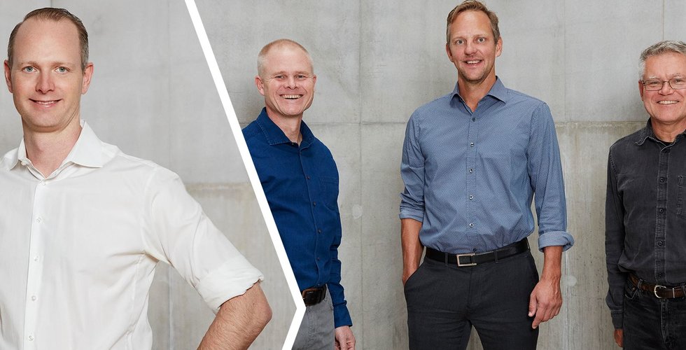 Oscar Hållén, ny operativ chef på Cemvision och Marcus Olsson, Claes Kollberg och Paul Sandberg, bolagets grundare. Foto: Press.