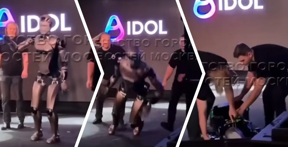 Fiasko för ryska roboten – kraschar på scen efter ett par sekunder